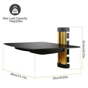 Strengthened Tempered Glass <b>Floating</b> Wall Mounted Display Shelf for DVD Cable Boxes - Product Image 6
