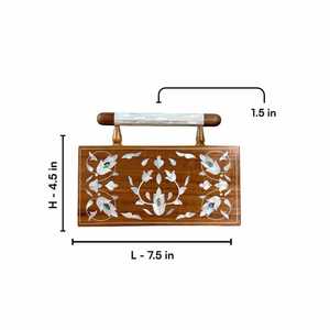 Pochette en bois contemporaine haut de gamme avec incrustation de nacre et détails élégants en nacre pour mariages modernes, festivals et soirées - Product Image 3