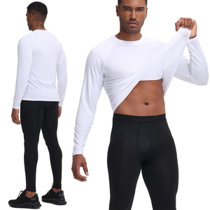 Customized Quick Dry Breathable Full Sleeve <b>T</b>-<b>Shirt</b> For Adult <b>Polyester</b> Made White Color Sport Men's Running <b>T</b>-<b>Shirt</b> - Product Image 4