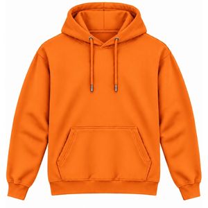 <b>Men</b> <b>Orange</b> Pullover <b>Hoodie</b> Plain Long Sleeve Casual Sweatshirt Custom Logo Streetwear Sportswear Gym Top Shoukat Apparel Manuf - Product Image 1