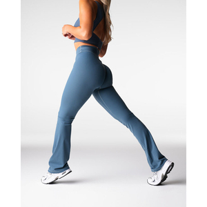 Breathable River Effortless <b>Flare</b> <b>Leggings</b> Figure Flattering Hip Seam High Waist And Active Wear Fashion Gym <b>Leggings</b> For Women - Product Image 4