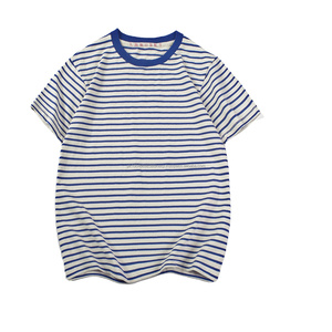 100% algodón 300gsm hombres mujeres unisex personalizar 300g casual raya 100% algodón, camiseta para hombres, ajuste suelto - Product Image 1