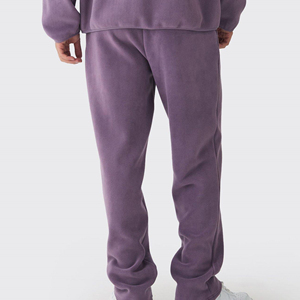 Pantalon de jogging pour homme en toile de coton 100% épaisse, délavée, coupe droite, ample et décontractée, sur mesure, avec taille élastique haute - Product Image 4