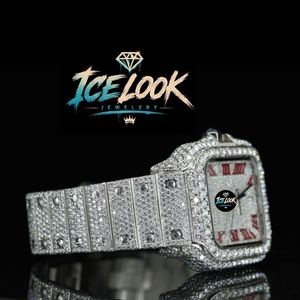 Reloj de Acero Inoxidable Cuadrado para Hombre ICE LOOK JEWELERY, 40 mm, Analógico, Automático, Luminoso, Esfera de Zafiro, Diseño de Mariposa, Correa de 20 mm - Product Image 2