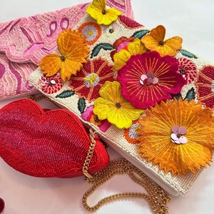 Bolso de Mano Hecho a Mano con Cuentas Rojas en Forma de Labios, Correa de Cadena, Bolso de Hombro para Mujer, Accesorio de Moda para Fiestas Nocturnas, Bolso Tipo Clutch - Product Image 5