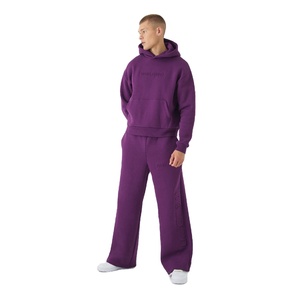 Survêtement Polaire Unisexe Épais Coton Jogging Hommes Survêtements, Logo Personnalisé Survêtements Avec Capuche Plaine À Capuche Joggers Respirant - Product Image 1