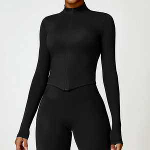 Custom Wholesale Women Fitness Sports Set Hip Lifting <b>Tight</b> Zip Top & Gym Shorts Breathable Running Workout Tracksuit - Product Image 5