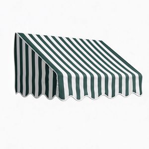 Green and White Stripes 4-<b>Window</b> Door Awning Sun Shade Canopy Outdoor Patio <b>Cover</b> with Stylish Pattern - Product Image 3