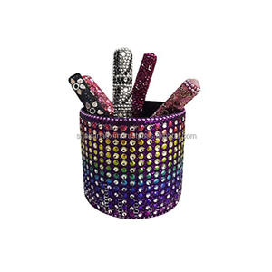 Porte-stylo décoratif en perles de laque, fait main, de luxe, avec strass, organiseur de papeterie de table pour bureau - Product Image 5