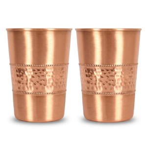 Vaso de Agua de Cobre Puro Martillado a Mano, Vaso Ayurvédico para Bebidas Saludables, Utensilios de Cocina Artesanales de Primera Calidad, Exportación al por Mayor - Product Image 1
