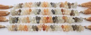 AAA Natural Multi Moonstone Faceted Teardrop Beads 7x11-8x12 MM Moonstone Gemstone Beads 8 Inch Faceted Tear Beads For Jewelry - Product Image 6