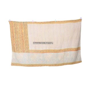 Couvre-lit indien fait main en coton indigo, couvre-lit Kantha, couette, vente en gros, réversible, cousu main, lourd, ancien modèle - Product Image 2