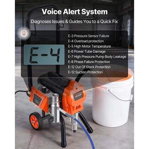 Machine à peinture électrique 1500W 3300PSI, pulvérisateur de peinture sans air haute pression, chariot, brosse de nettoyage, tuyau, rallonge, buses - Product Image 3