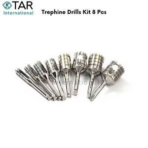 Juego de 8 Brocas de Trepanación para Implantes Dentales, Kit Quirúrgico con Soporte para Brocas, Juego de Brocas de Acero Inoxidable para Injertos Óseos, Instrumentos Médicos - Product Image 2