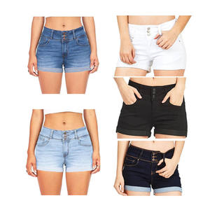 Shorts de mezclilla casuales de talle bajo para mujer, talla grande, con efecto lavado y rotos, mini pantalones vaqueros de verano - Product Image 4