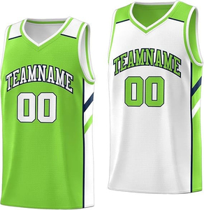 Maillot de basketball réversible unisexe personnalisé, respirant, en maille vintage, 100 % polyester, sans manches, grande taille, été, personnalisable - Product Image 4