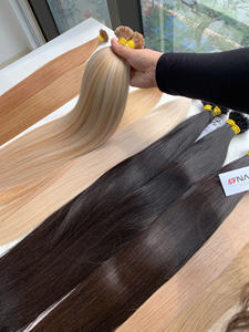 Extensions de cheveux de kératine humaine vierge vietnamienne 100% de haute qualité prix usine toutes les couleurs Super Double extrémités dessinées pointe plate - Product Image 4