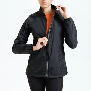 Veste coupe-vent en polyester pour femme, personnalisable OEM ODM, manches longues, col montant, coupe-vent, imperméable, veste de sport pour la course à pied - Product Image 4