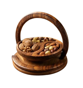 Traditional Wood Bowl Trypot <b>Nut</b> Server Bowl Classic Indian <b>Nut</b> Server for Dry Fruits Decorative Table Top at Wholesales Price - Product Image 3