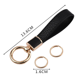 Full-Grain Leather Keychain Timeless Everyday Accessory Soft Leather <b>Key</b> <b>Ring</b> with Stitched Detail - Product Image 2