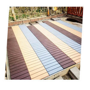 Anti-Slip European Style WPC Wood <b>Plastic</b> Decking Board Tiles Interlocking Floor for Courtyard and Terrace - Product Image 1