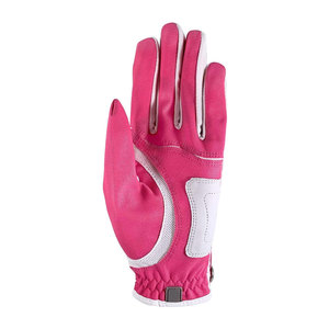 Gants de golf synthétiques pour femmes, coupe compressée, blanc et bleu, pour gaucher, couleurs personnalisées, logo personnalisé, doux, respirants, en cuir. - Product Image 3