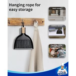 Set Portatile Mini Paletta e Spazzola con Manico in Bambù Nero 1 Set Pratici Scope e Palette per la Pulizia - Product Image 5