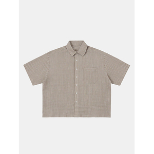 T-shirt homme coupe boxy personnalisée, surtaillée, boutonnée, en flanelle à carreaux, double couche, manches longues - Product Image 2