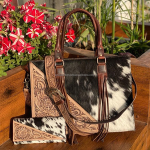 Nouveau sac fourre-tout à pampilles en cuir de vachette véritable outillé à la main - Product Image 2