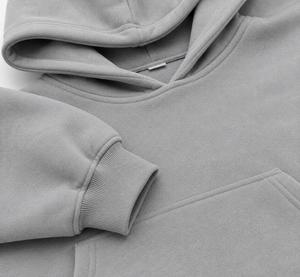 Sudadera con Capucha Extra Grande para Hombre, Gris Sólido, 100% Algodón, Felpa Francesa, Informal, con Bolsillo Delantero, Corte Regular, ODM - Product Image 4
