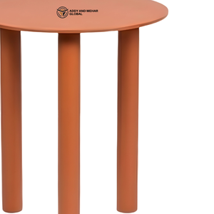 Modern Round Iron Metal <b>Stool</b> with Cylindrical Legs – Minimalist Powder Coated Steel <b>Stool</b> for Home Cafe & Commercial Use - Product Image 4