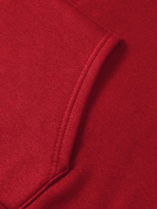 Sudadera con Capucha Roja para Hombre, Corte Regular, Estampado Sólido, Informal, para Invierno, con Cierre, 100% Algodón, Secado Rápido, Transpirable, de Forro Polar - Product Image 5