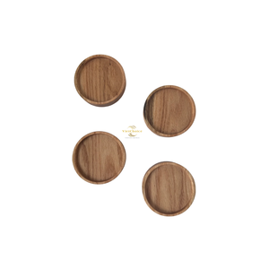 Sous-verres en bois artisanaux, ensemble de sous-verres en bois massif naturel pour tasses à café, thé, utilisation sur table - Product Image 1