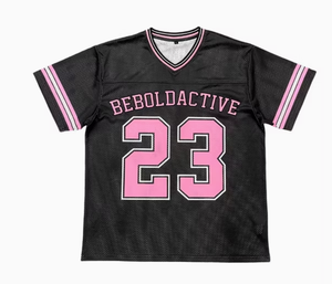 T-shirt pour homme en polyester rétro avec impression par sublimation, maillot de football américain personnalisé en mesh - Product Image 2