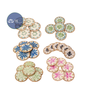 HIGH QUALITY Sustainable Rattan Ceramic <b>Coaster</b> Handcrafted Drink Mat Wholesale - Product Image 3