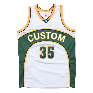 Camiseta de Baloncesto Verde Personalizada con Estampado por Transferencia Térmica, Camiseta sin Mangas con Malla Estampada en la Parte Delantera, Unisex, Transpirable, 100% Poliéster - Product Image 2