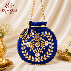 Sac Potli indien fait main, idéal pour cadeaux de mariage, faveurs de demoiselles d'honneur, pochette à cordon pour Haldi, Mehndi, Sangeet, et cadeaux de remerciement - Vente chaude - Product Image 5