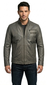 Modern Leather Look <b>Jacket</b> Comfortable Daily Wear Outerwear <b>Jacket</b> Wholesale - Product Image 5