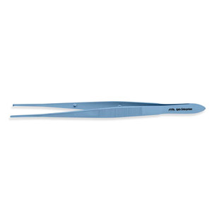 Pinces à tissus chirurgicales en titane 7 pouces (18 cm) à manche plat, 1x2 dents, pointes pour tissus, instruments médicaux Apto Enterprises - Product Image 1