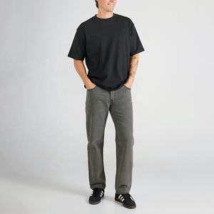 Jeans de Mezclilla Negros de Alta Calidad, Estilo Gótico, Corte Holgado, Bordado de Calavera, Casuales para Uso Diario, Estilo Urbano, Pierna Ancha, Rotos, para Hombre - Product Image 3