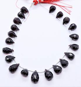 AAA Natural Mozambique Garnet Faceted Tear Drop Beads 7x11 to 9x15 MM Size Elegant <b>Red</b> Gemstone Side Drilled Drop Beads 8 Inch - Product Image 3
