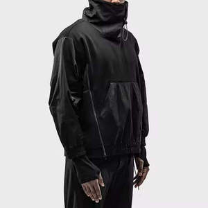 Sweat à capuche Techwear personnalisé pour homme, col montant Cyberpunk, streetwear tactique, pull-over urbain Ninja Darkwear, sweat-shirt oversize - Product Image 1