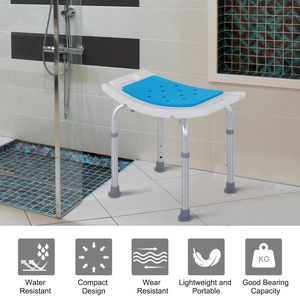 Sgabello da bagno antiscivolo regolabile a 6 livelli sedia da doccia con foro per donne incinte anziani e feriti-bagno per bambini e vasino - Product Image 5