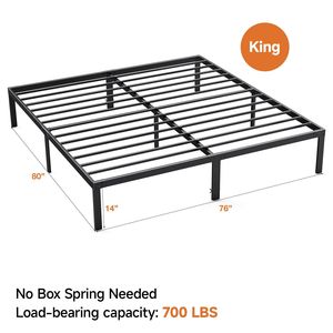 Base de Cama King Size de Metal Resistente con Almacenamiento y Soporte de Láminas de Acero, Color Negro - Product Image 2
