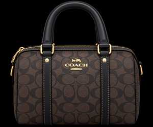 Bolso de Mano Clásico con Estampado Monograma y Detalles en PU Marrón, Correa Desmontable, Asas Dobles, Cierre con Cremallera Superior, Elegante Bolso Tipo Satchel - Product Image 4