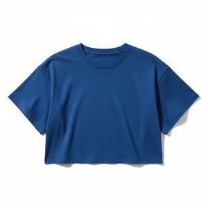 Women's <b>Black</b> <b>Cropped</b> T-Shirt Crew Neck <b>Short</b> <b>Sleeve</b> Regular Fit Solid Color Jersey Cotton Casual <b>Top</b> Spring Summer Wear - Product Image 1