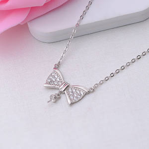 Collar con Colgante de Plata S925 para Mujer con Lazo de Circonita Doble y Pulsera de Perlas, Accesorios de Joyería DIY, Producto Semiacabado 317 - Product Image 4