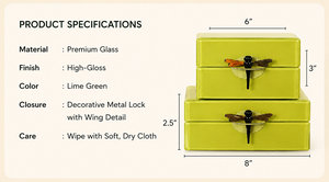 Luxury Light Blue Color Mirror Glass Decorative Storage Box Key Knob Premium Jewelry Vanity Organizer Boxes Home Decor Lacquer - Product Image 2
