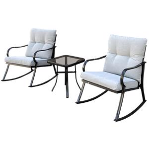 Off-White Rocker <b>Set</b> with Chair and <b>Teapot</b> for Patio Furniture - Product Image 3