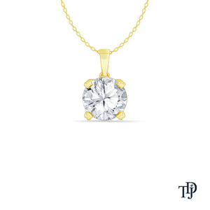 Colgante de oro de 10K con diamante solitario redondo de cuatro puntas (natural), piedras de corte brillante, elegante colgante colgante, mayorista, minorista, OEM - Product Image 5